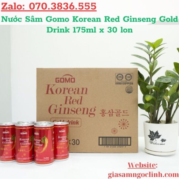 Nước Sâm Gomo Korean Red Ginseng Gold Drink 175ml x 30 lon