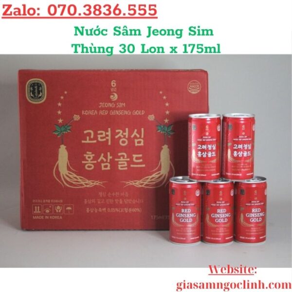 Nước Sâm Jeong Sim Thùng 30 Lon x 175ml