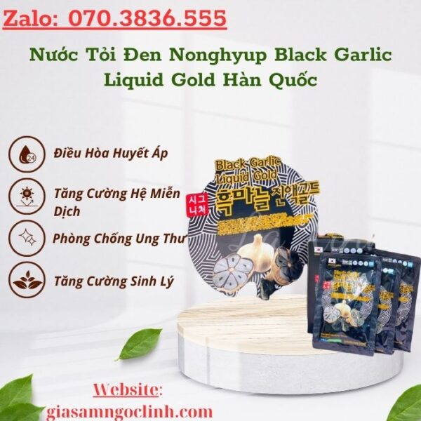 Nước Tỏi Đen Nonghyup Black Garlic Liquid Gold Hàn Quốc 30 gói x 70ml