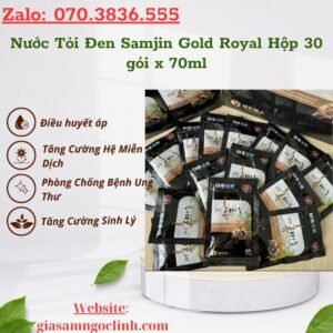Nước Tỏi Đen Samjin Gold Royal Hộp 30 gói x 70ml Nuoc Toi Den Samjin Gold Royal Hop 30 goi x 70ml 1