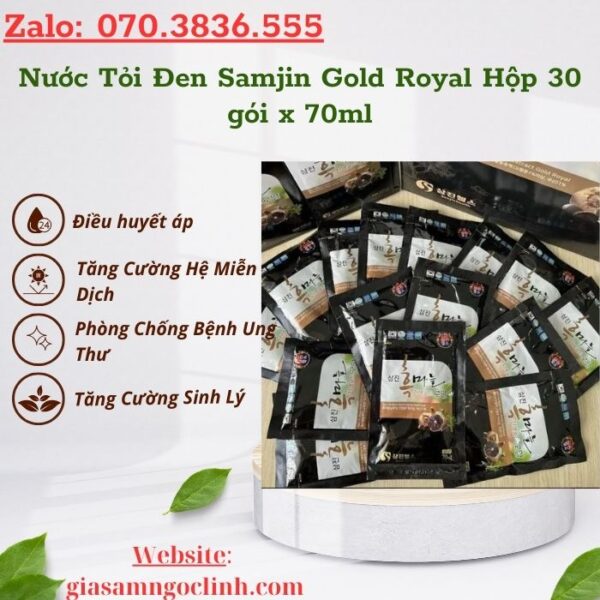 Nước Tỏi Đen Samjin Gold Royal Hộp 30 gói x 70ml