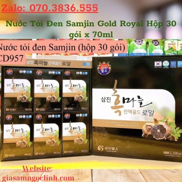 Nước Tỏi Đen Samjin Gold Royal Hộp 30 gói x 70ml