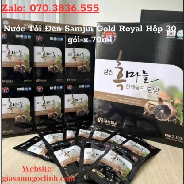 Nước Tỏi Đen Samjin Gold Royal Hộp 30 gói x 70ml