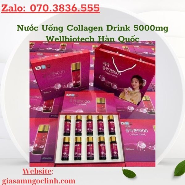 Nước Uống Collagen Drink 5000mg Wellbiotech Hàn Quốc