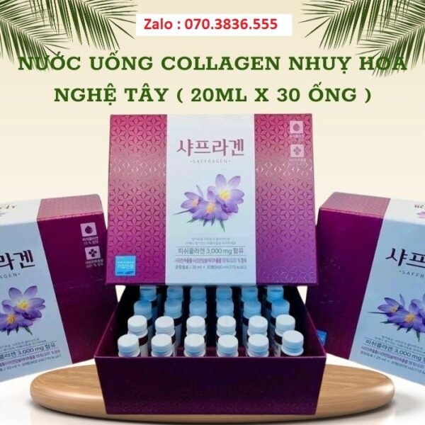 Nước Uống Collagen Nhuỵ Hoa Nghệ Tây 20ml x 30 ống