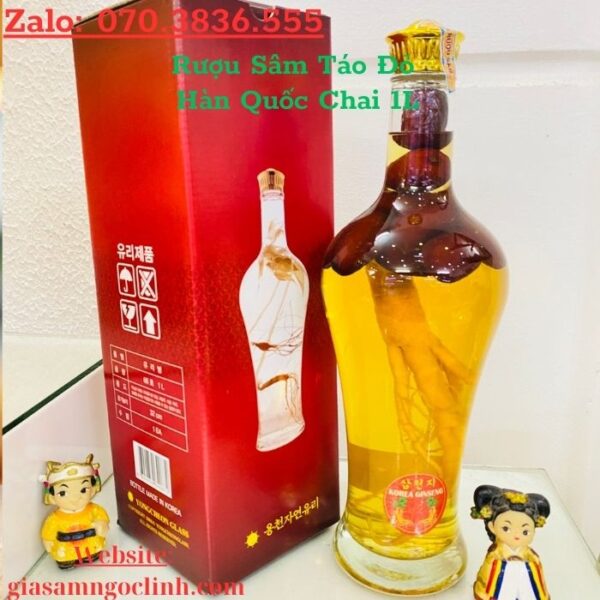 Rượu Sâm Táo Đỏ Hàn Quốc Chai 1L