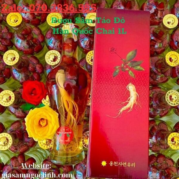 Rượu Sâm Táo Đỏ Hàn Quốc Chai 1L