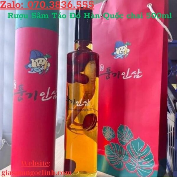 Rượu Sâm Táo Đỏ Hàn Quốc chai 500ml