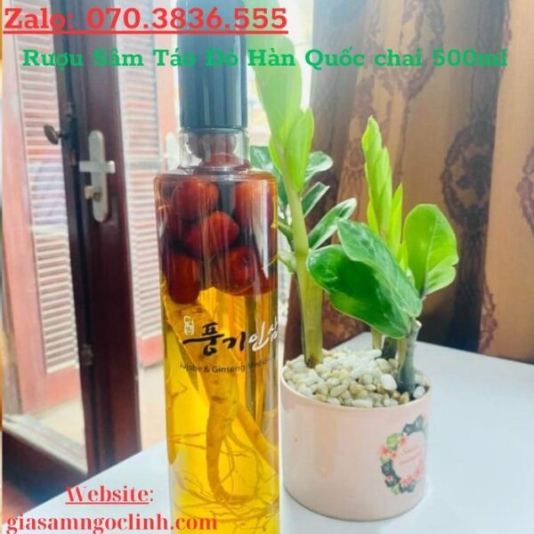 Rượu Sâm Táo Đỏ Hàn Quốc chai 500ml