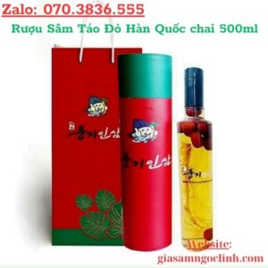 Rượu Sâm Táo Đỏ Hàn Quốc chai 500ml
