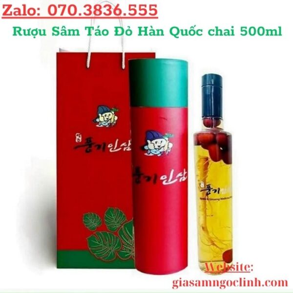Rượu Sâm Táo Đỏ Hàn Quốc chai 500ml