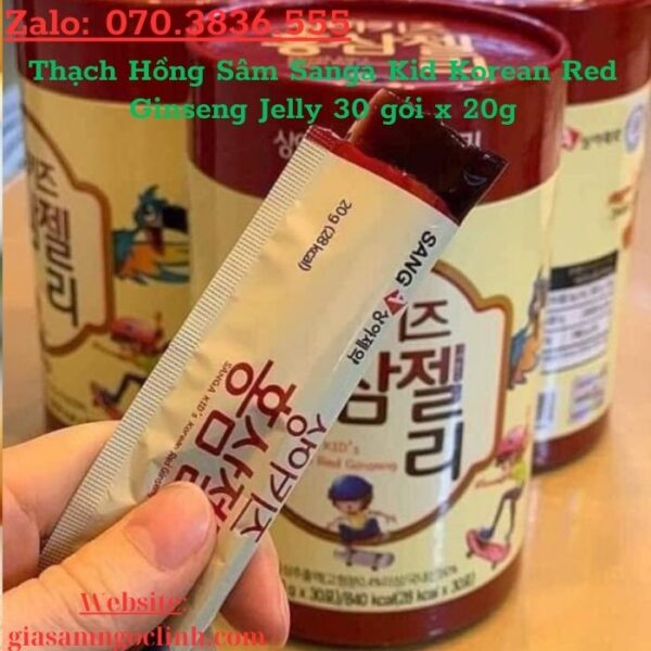 Thạch Hồng Sâm Sanga Kid Korean Red Ginseng Jelly 30 gói x 20g
