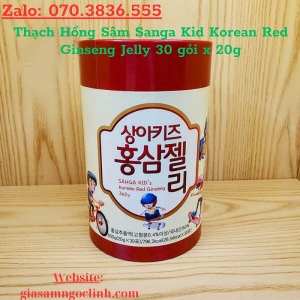 Thạch Hồng Sâm Sanga Kid Korean Red Ginseng Jelly 30 gói x 20g