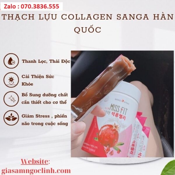 Thạch Lựu Collagen Sanga Hàn Quốc 30 gói