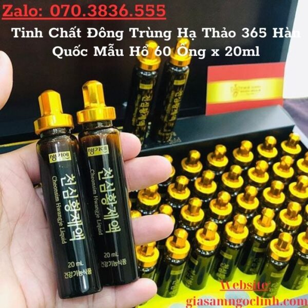 Tinh Chất Đông Trùng Hạ Thảo 365 Hàn Quốc Mẫu Hổ 60 Ống x 20ml