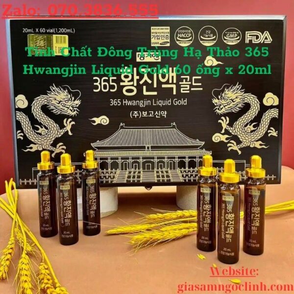 Tinh Chất Đông Trùng Hạ Thảo 365 Hwangjin Liquid Gold 60 ống x 20ml
