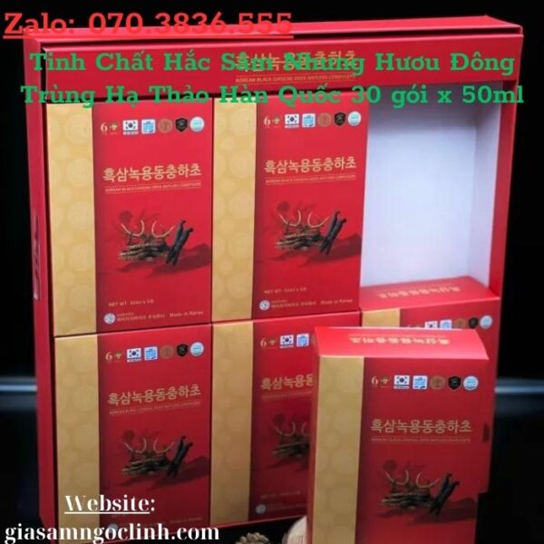 Tinh Chất Hắc Sâm Nhung Hươu Đông Trùng Hạ Thảo Hàn Quốc 30 gói x 50ml