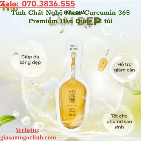 Tinh Chất Nghệ Nano Curcumin 365 Premium Hàn Quốc 32 túi