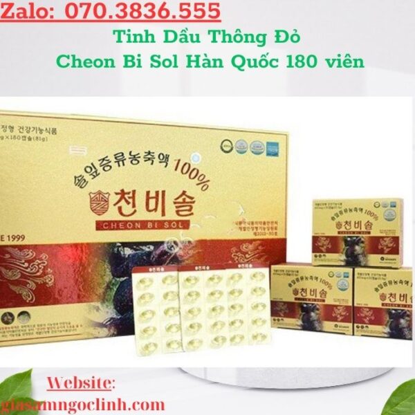 Tinh Dầu Thông Đỏ Cheon Bi Sol Hàn Quốc 180 viên