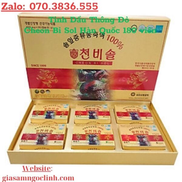 Tinh Dầu Thông Đỏ Cheon Bi Sol Hàn Quốc 180 viên