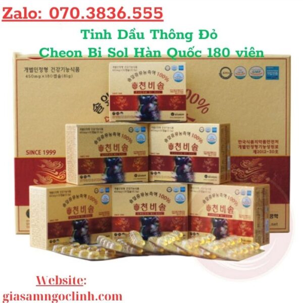 Tinh Dầu Thông Đỏ Cheon Bi Sol Hàn Quốc 180 viên