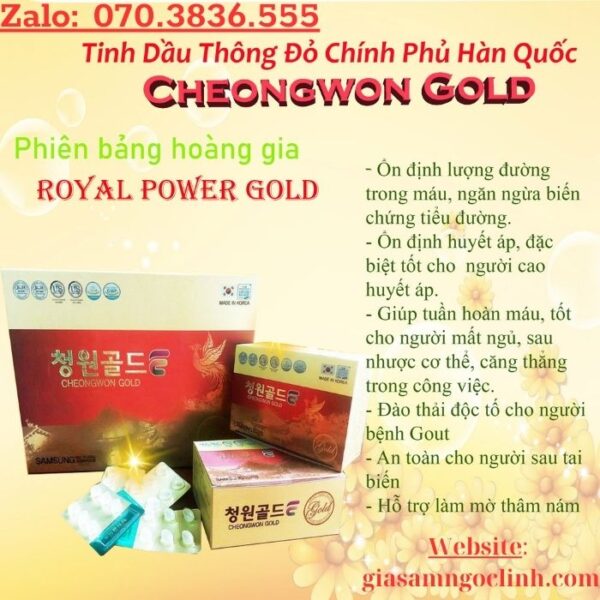 Tinh Dầu Thông Đỏ Chính Phủ Cheongwon Gold Hàn Quốc 120 Viên
