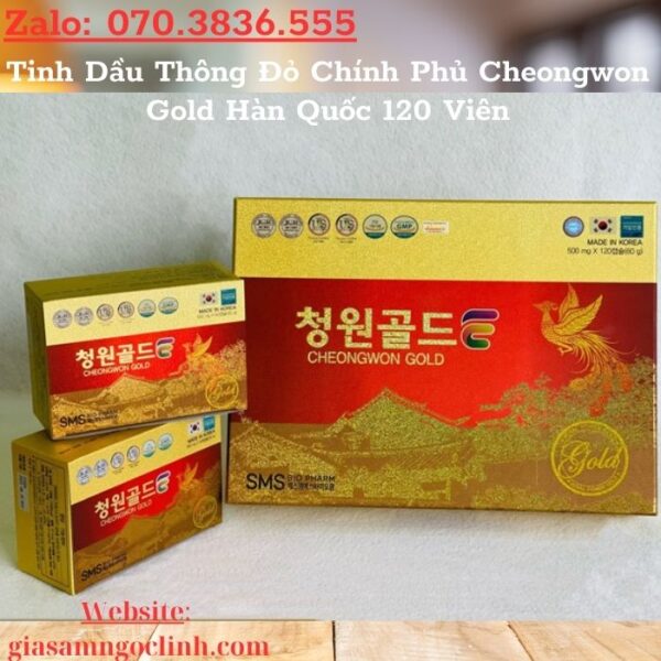 Tinh Dầu Thông Đỏ Chính Phủ Cheongwon Gold Hàn Quốc 120 Viên