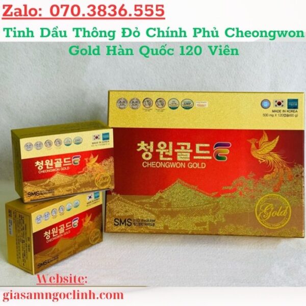 Tinh Dầu Thông Đỏ Chính Phủ Cheongwon Gold Hàn Quốc 120 Viên