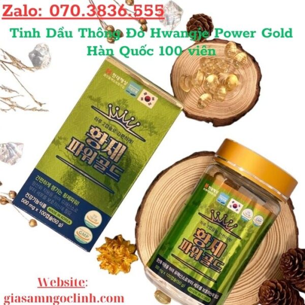 Tinh Dầu Thông Đỏ Hwangje Power Gold Hàn Quốc 100 viên
