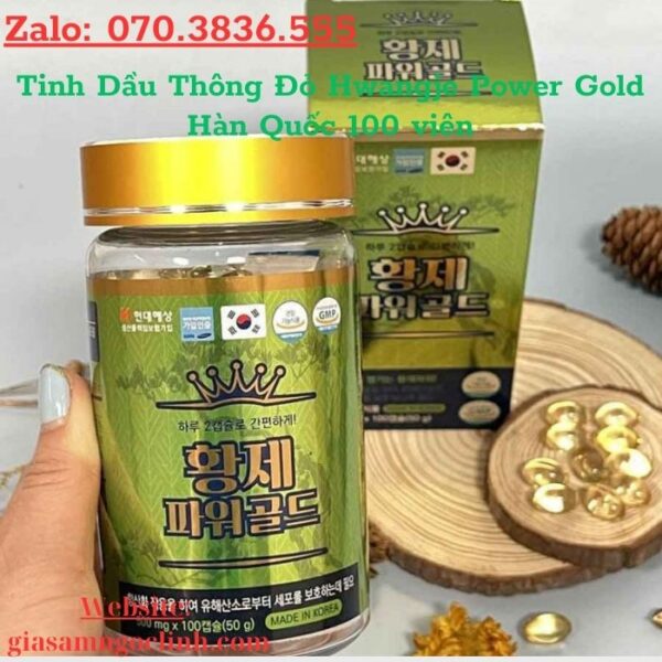 Tinh Dầu Thông Đỏ Hwangje Power Gold Hàn Quốc 100 viên