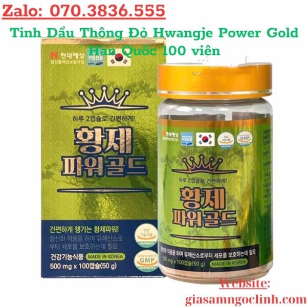 Tinh Dầu Thông Đỏ Hwangje Power Gold Hàn Quốc 100 viên
