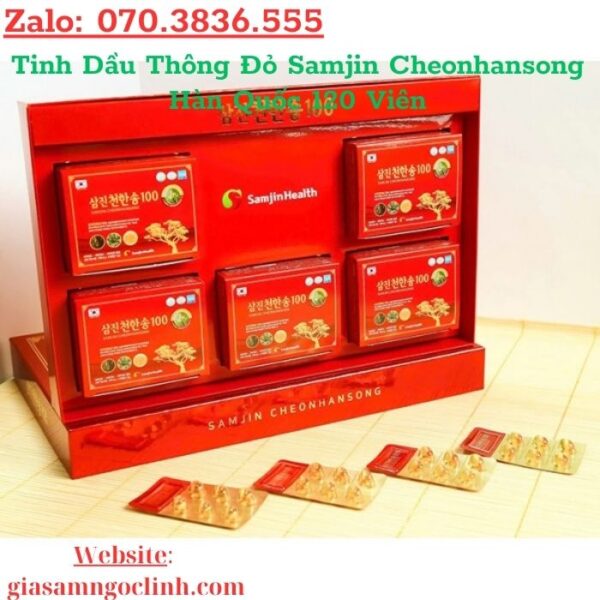 Tinh Dầu Thông Đỏ Samjin Cheonhansong Hàn Quốc 120 Viên