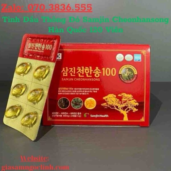 Tinh Dầu Thông Đỏ Samjin Cheonhansong Hàn Quốc 120 Viên