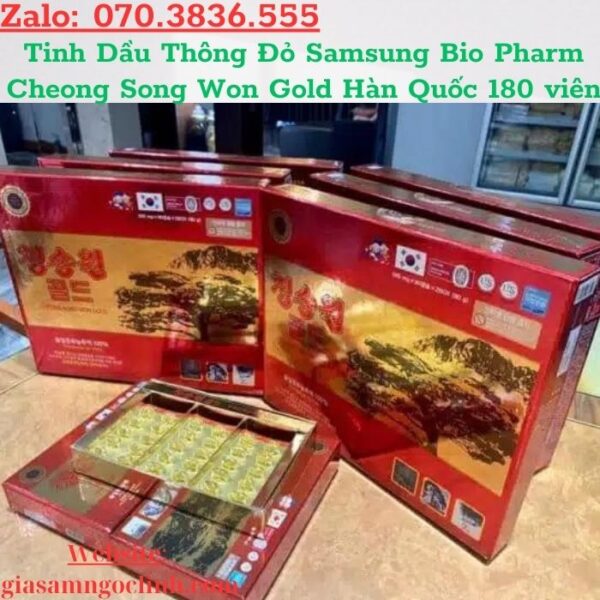 Tinh Dầu Thông Đỏ Samsung Bio Pharm Cheong Song Won Gold Hàn Quốc 180 viên