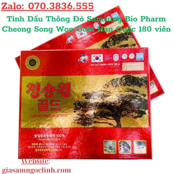 Tinh Dầu Thông Đỏ Samsung Bio Pharm Cheong Song Won Gold Hàn Quốc 180 viên