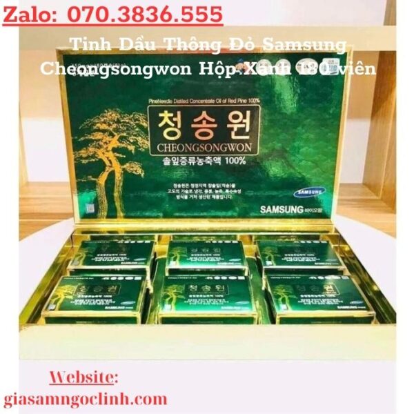 Tinh Dầu Thông Đỏ Samsung Cheongsongwon Hộp Xanh 180 viên