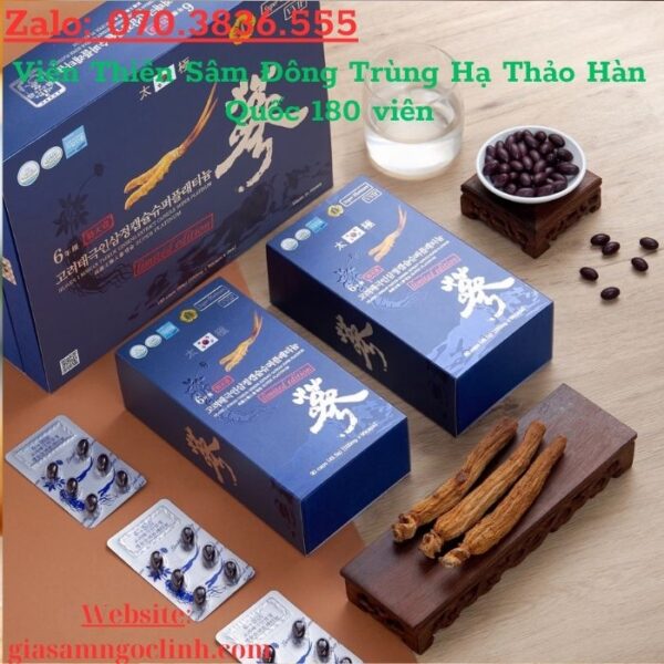 Viên Thiên Sâm Đông Trùng Hạ Thảo Hàn Quốc 180 viên