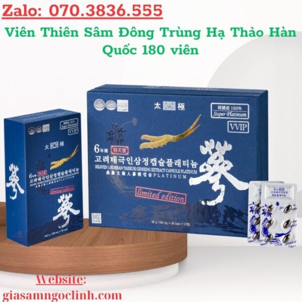 Viên Thiên Sâm Đông Trùng Hạ Thảo Hàn Quốc 180 viên