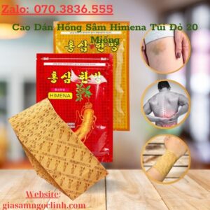 Cao Dán Hồng Sâm Himena Túi Đỏ 20 Miếng Cao Dan Hong Sam Himena Tui Do 20 Mieng 2