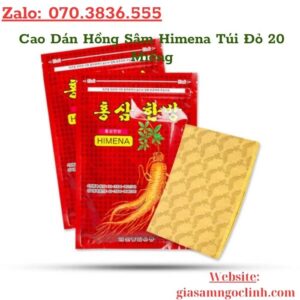 Cao Dán Hồng Sâm Himena Túi Đỏ 20 Miếng