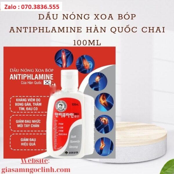Dầu Nóng Xoa Bóp Antiphlamine Hàn Quốc Chai 100ml