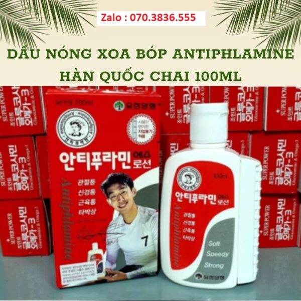 Dầu Nóng Xoa Bóp Antiphlamine Hàn Quốc Chai 100ml