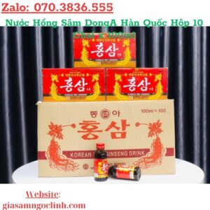 Nuoc Hong Sam DongA Han Quoc Hop 10 Chai x 100ml 2