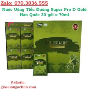 Nước Uống Tiểu Đường Super Pro D Gold Hàn Quốc 30 gói x 70ml