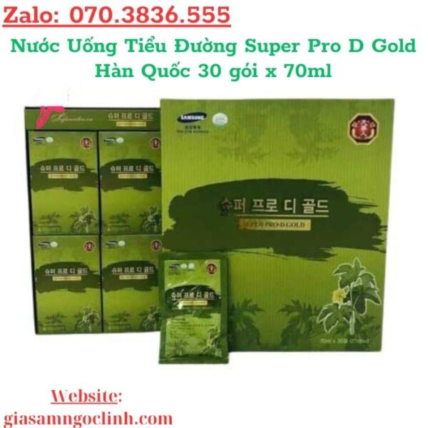 Nước Uống Tiểu Đường Super Pro D Gold Hàn Quốc 30 gói x 70ml