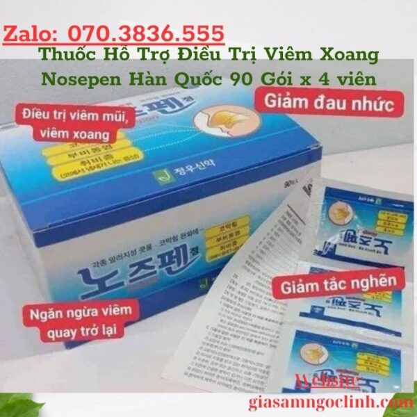 Thuốc Hỗ Trợ Điều Trị Viêm Xoang Nosepen Hàn Quốc 90 Gói x 4 viên