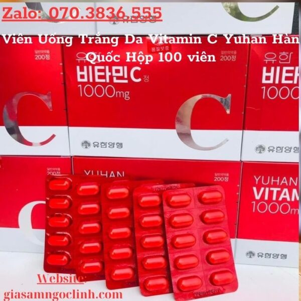 Viên Uống Trắng Da Vitamin C Yuhan Hàn Quốc Hộp 100 viên