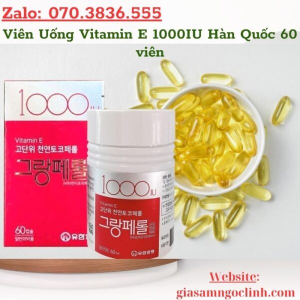 Viên Uống Vitamin E 1000IU Hàn Quốc 60 viên